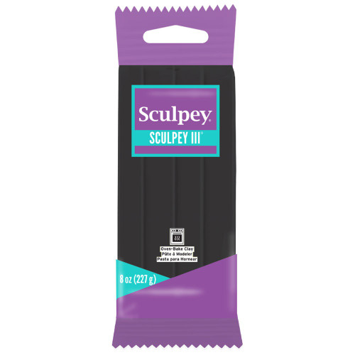 3 Pack Sculpey III Polymer Clay 8oz-Black S308-42 - 715891112410