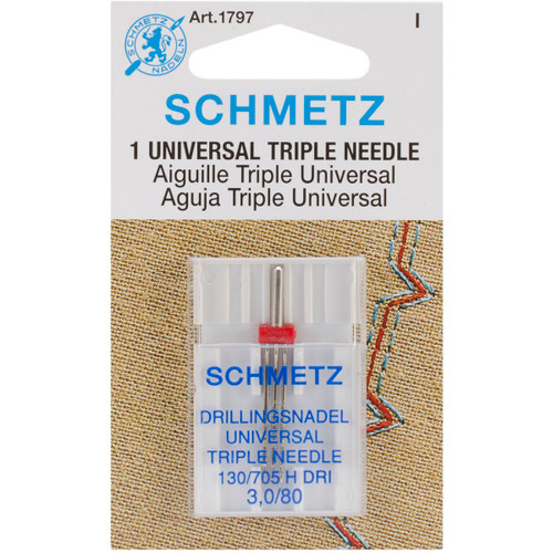 10 Pack - Schmetz Universal Triple Machine Needle-Size 3.0/80 1/Pkg - 1797 - 036346317977