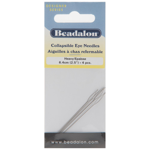 3 Pack - Beadalon Collapsible Eye Needles 2.5" 4/Pkg-Heavy - 700H-100 - 035926074927