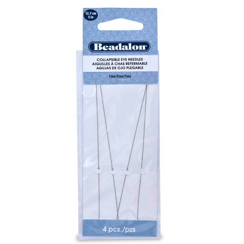 3 Pack - Beadalon Collapsible Eye Needles 5" 4/Pkg-Fine - 700F-150 - 035926088610