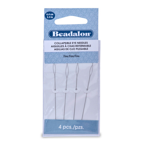 3 Pack - Beadalon Collapsible Eye Needles 2.5" 4/Pkg-Fine - 700F-102 - 035926088580