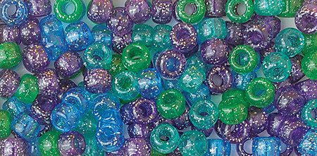 3 Pack - The Beadery Pony Beads 6mmX9mm 415/Pkg-Cool Sparkle Multicolor - J750-J224