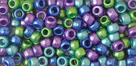 3 Pack - The Beadery Pony Beads 6mmX9mm 415/Pkg-Cool Pearl Multicolor - J750-J227