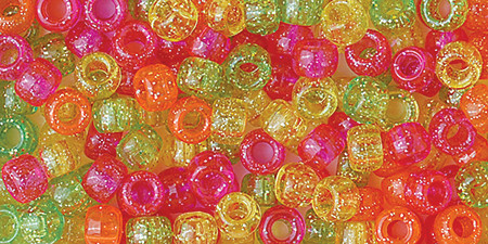 3 Pack - The Beadery Pony Beads 6mmX9mm 415/Pkg-Warm Sparkle Multicolor - J750-J223