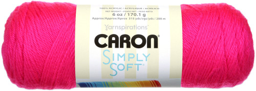 3 Pack Caron Simply Soft Solids Yarn-Neon Pink H97003-9775 - 035613977753