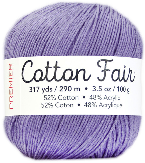 3 Pack Premier Cotton Fair Yarn-Lavender 27-9 - 847652015415