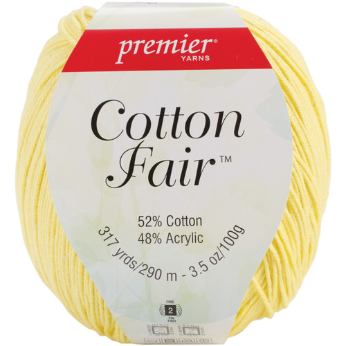 3 Pack Premier Cotton Fair Yarn-Lemon Drops 27-11 - 847652019253