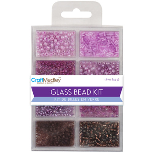 6 Pack - Craft Medley(TM) Beading & Jewelry Glass Bead Kit 1.6oz-Viola - BD705-F - 775749154979 6 Pack - Craft Medley(TM) Beading & Jewelry Glass Bead Kit 1.6oz-Viola - BD705-F - 775749154979