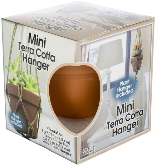 3 Pack Pepperell Mini Terra Cotta Pot & Jute Plant Hanger SetHTC4IN