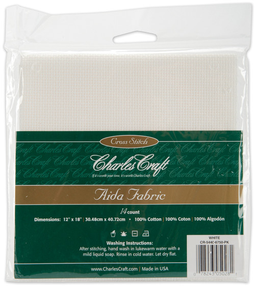 6 Pack - Charles Craft Gold Standard Aida 14 Count 12"X18"-White - CR5440-6750 - 078243050281
