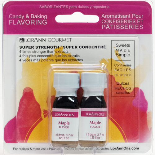 6 Pack - LorAnn Candy & Baking Flavoring .125oz 2/Pkg-Maple - FLAVOR-0270 - 023535270045 6 Pack - LorAnn Candy & Baking Flavoring .125oz 2/Pkg-Maple - FLAVOR-0270 - 023535270045