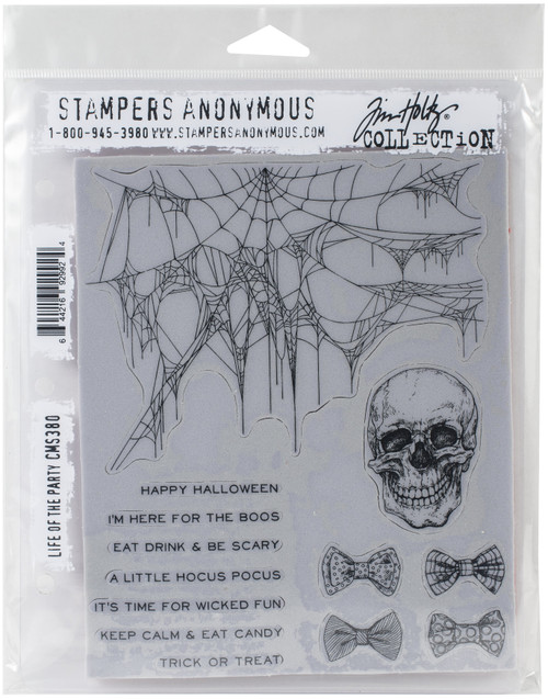 Tim Holtz Cling Stamps 7"X8.5"-Life Of The Party - CMS-380 - 644216929924