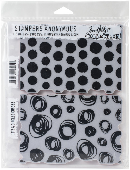 Tim Holtz Cling Stamps 7"X8.5"-Dots & Circles CMS-382 - 644216929429