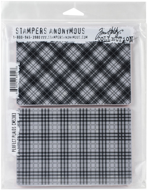 Tim Holtz Cling Stamps 7"X8.5"-Perfect Plaid - CMS-383 - 644216930128