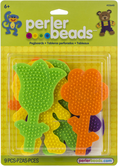 2 Pack Perler Fun Fusion Pegboards 7/Pkg-Boy/Girl/Bear/Monkey/Butterfly/2 Flowers 22645 - 048533226450