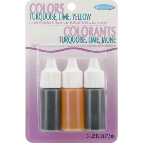 3 Pack - Life Of The Party Liquid Soap Dye 0.25oz 3/Pkg-Yellow, Turquoise & Lime - 530-16 - 649979530165