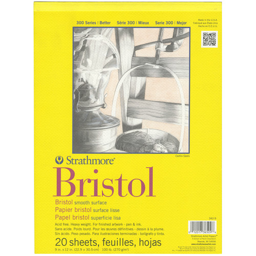 2 Pack Strathmore Bristol Smooth Paper Pad 9"X12"-20 Sheets 342900 - 012017365096