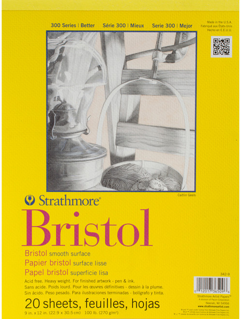 2 Pack - Strathmore Bristol Smooth Paper Pad 9"X12"-20 Sheets - 342900