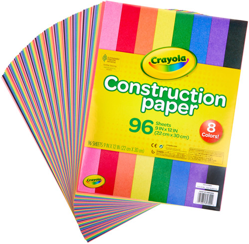 6 Pack Crayola Construction Paper Pad 9"X12"-96 Sheets -99-3000 - 071662893002