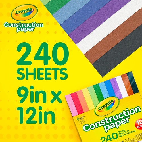 2 Pack Crayola Construction Paper Pad 9"X12"-240 Sheets 99-3200