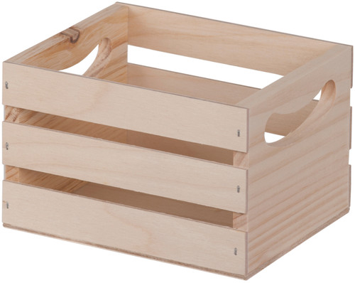 2 Pack Walnut Hollow Mini Wooden Crate W/Handles-6.5"X5.3"X4.25" 23873