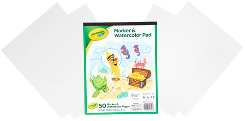 6 Pack - Crayola Marker & Watercolor Pad 10"X8"-40 Sheets - 99-3403
