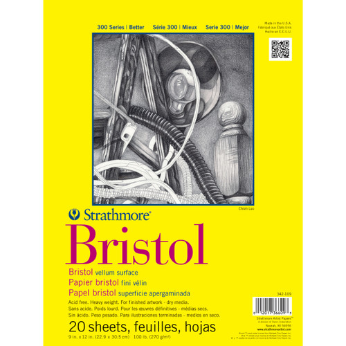2 Pack - Strathmore Bristol Vellum Paper Pad 9"X12"-20 Sheets - 342109 - 012017366093