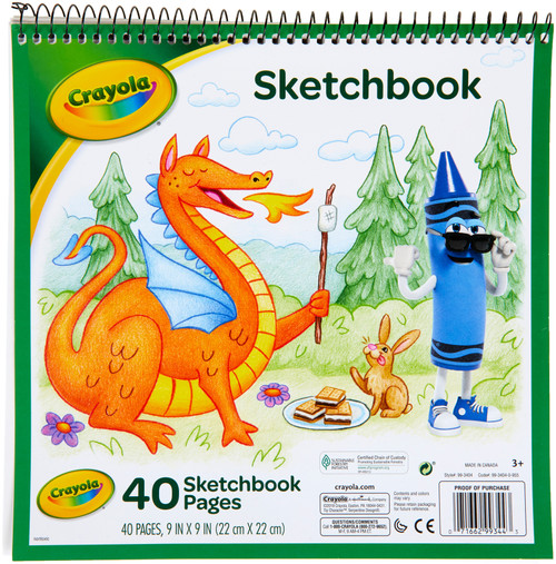 6 Pack Crayola Sketchbook 9"X9"-40 Sheets 99-3404 - 071662993443