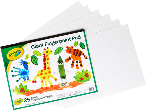 3 Pack Crayola Fingerpaint Paper Pad 16"X12"-25 Sheets 99-3405