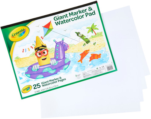 3 Pack Crayola Marker & Watercolor Pad 16"X12"-25 Sheets 99-3411