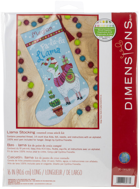 Dimensions Counted Cross Stitch Kit 16" Long-Llama Stocking (14 Count) 70-08977 - 088677089771