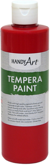 6 Pack - Handy Art Tempera Paint 8oz-Red - 206-020 - 075176104463