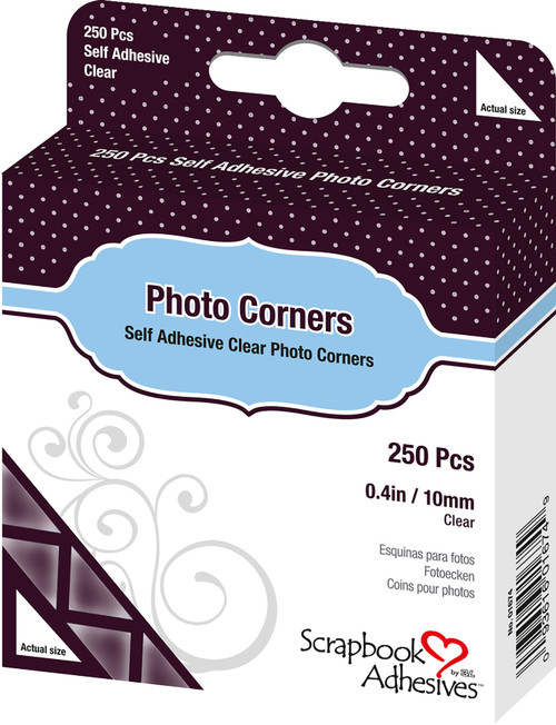 4 Pack Scrapbook Adhesives Photo Corners Self-Adhesive .375" 250/Pk-Clear 1674 - 093616016749