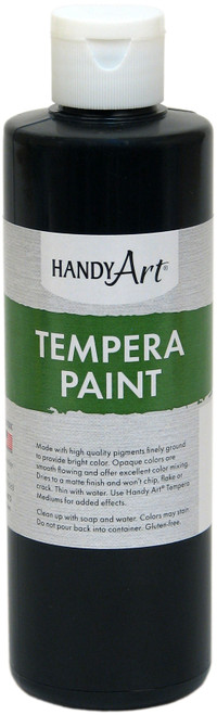 6 Pack - Handy Art Tempera Paint 8oz-Black - 206-055 - 075176104746