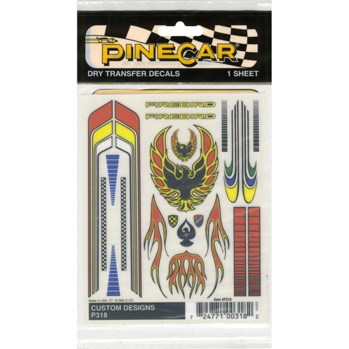 3 Pack - Pine Car Derby Dry Transfer Decal 4"X5" Sheet-Customs Designs - P318 - 724771003182