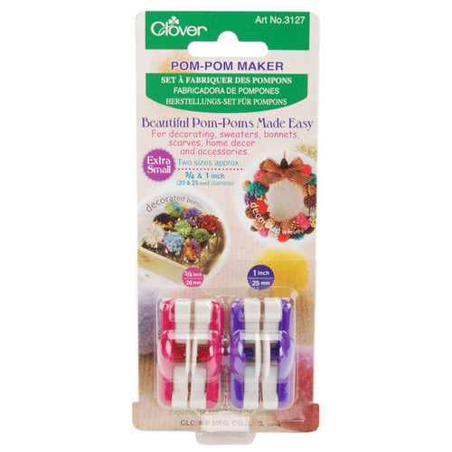 3 Pack Clover Pom-Pom Makers Extra Small-.75" & 1" 2/Pkg 3127 - 051221356810