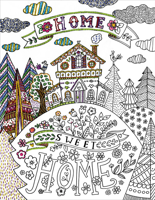 Design Works/Zenbroidery Stamped Embroidery Kit 14"X18"-Home Sweet Home - DW4037 Design Works/Zenbroidery Stamped Embroidery Kit 14"X18"-Home Sweet Home - DW4037