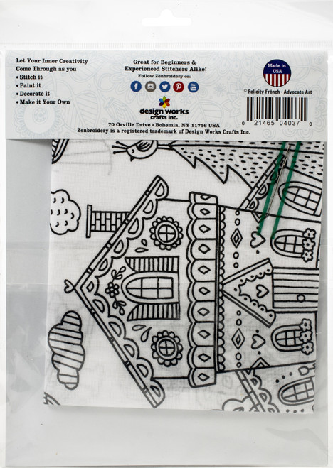 Design Works/Zenbroidery Stamped Embroidery Kit 14"X18"-Home Sweet Home - DW4037 Design Works/Zenbroidery Stamped Embroidery Kit 14"X18"-Home Sweet Home - DW4037