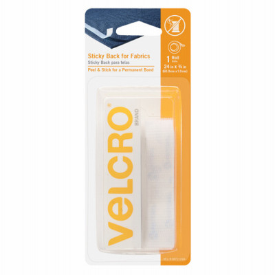 6 Pack - VELCRO(R) Brand Sticky Back For Fabric Tape .75"X24"-White - 91872 - 075967918729
