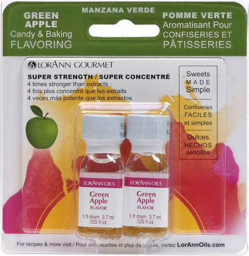 6 Pack - LorAnn Candy & Baking Flavoring .125oz 2/Pkg-Green Apple - FLAVOR-0900 - 023535900041 6 Pack - LorAnn Candy & Baking Flavoring .125oz 2/Pkg-Green Apple - FLAVOR-0900 - 023535900041