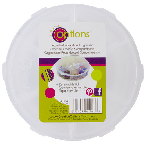 6 Pack - Creative Options Round Accessory Organizer-4.25"X4.25"X1.25" Clear - 1041-84 - 024099410410