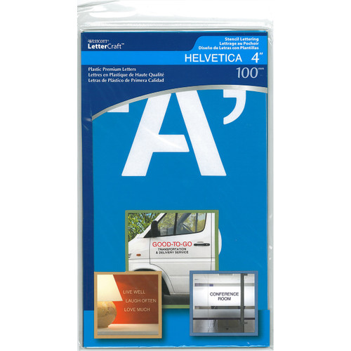 2 Pack Westcott Alphabet Stencils 100/Pkg-Helvetica Capital Letters 4" 15834 - 073577158344