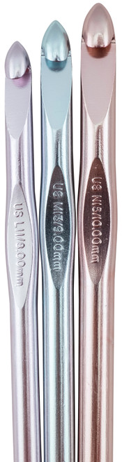 Susan Bates Silvalume Aluminum Crochet Hook Set-Sizes L11 To N15 - 12197 Susan Bates Silvalume Aluminum Crochet Hook Set-Sizes L11 To N15 - 12197