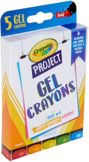 Crayola Project Gel Crayons 5/Pkg-Assorted Colors -52-9509