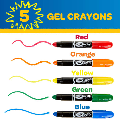 Crayola Project Gel Crayons 5/Pkg-Assorted Colors 52-9509