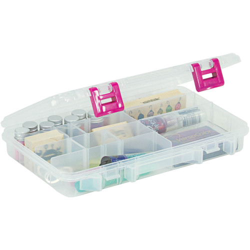 2 Pack Creative Options Pro Latch Utility Box 6-20 Compartments-10.875"X7.25"X1.625" Clear W/Magenta -23650-81
