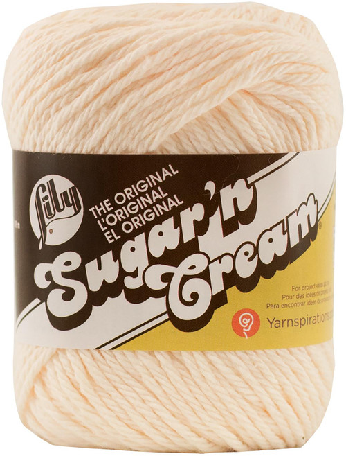 6 Pack - Lily Sugar'n Cream Yarn - Solids-Soft Ecru - 102001-1004 - 057355256651