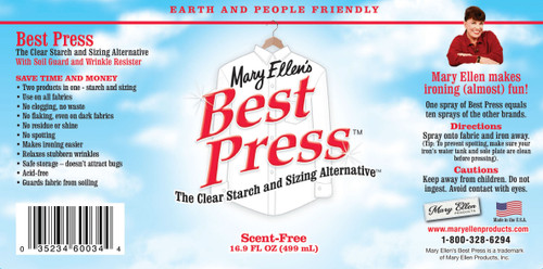 2 Pack Mary Ellen's Best Press Clear Starch Alternative 16.9oz-Scent-Free 600BP-34