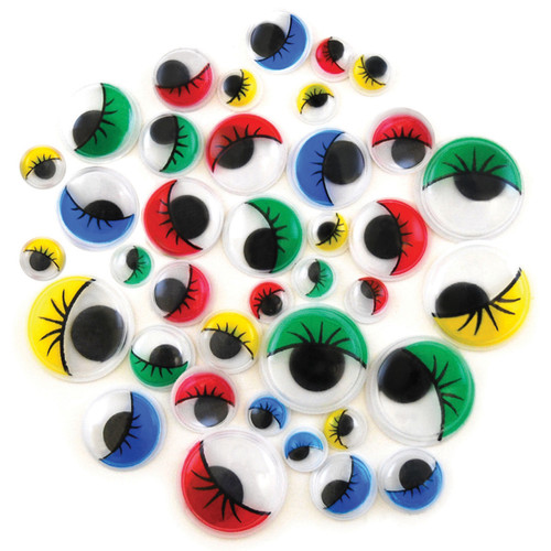 6 Pack - Krafty Kids Paste-On Googly Eyes 38/Pkg-Assorted - EM304