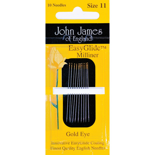 12 Pack - John James Gold Eye Easy Glide Milliner Needles-Size 11 10/Pkg - JJEG150-11 - 783932202758 12 Pack - John James Gold Eye Easy Glide Milliner Needles-Size 11 10/Pkg - JJEG150-11 - 783932202758